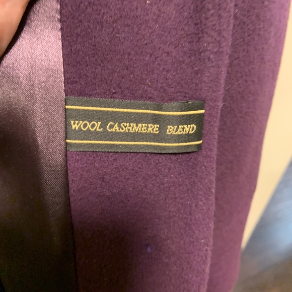 Plus size princess dress coat. Royal purple wool/cashmere blend. Size 16. - Picture 4 of 5